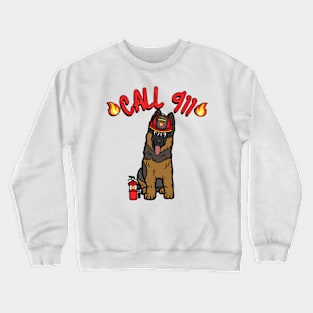 Funny Guard Dog is a firefighter Crewneck Sweatshirt